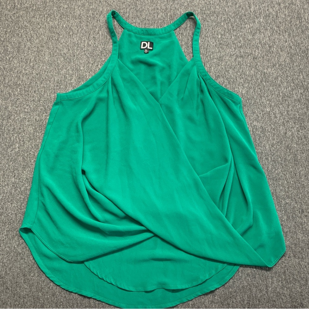 DL Daily Look Women's Green Sleeveless Casual Tank top Wrap - Size XL